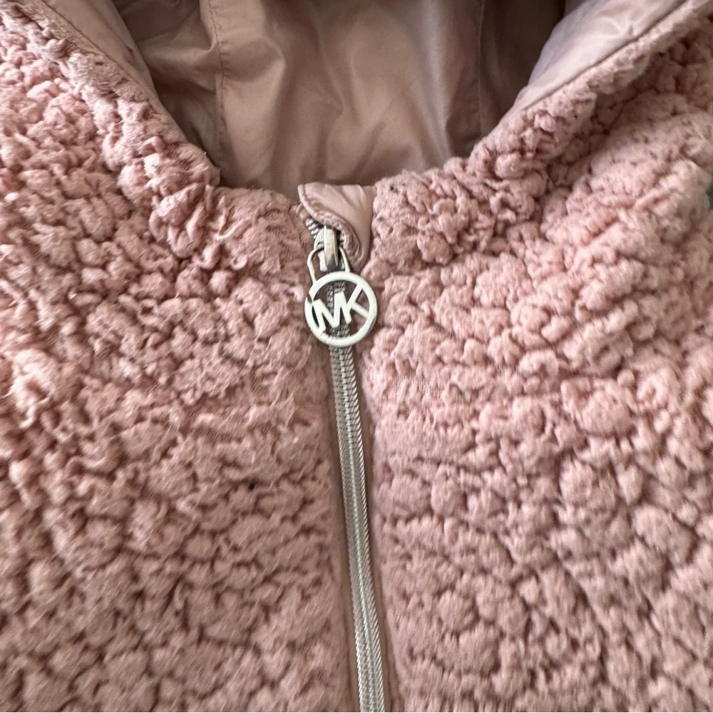 MICHAEL by Michael Kors Girls Pink Puffer Hooded Coat Size 10-12y - Picture 2 of 5